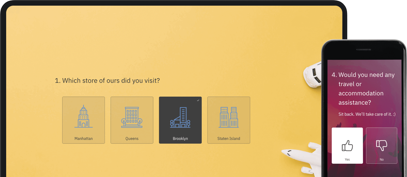 Get feedback & data anywhere, anytime using mobile-first surveys.