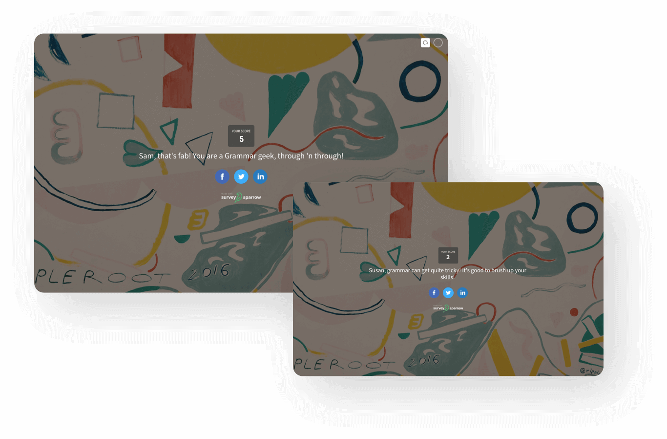 Customize multiple thank-you pages to show different results.