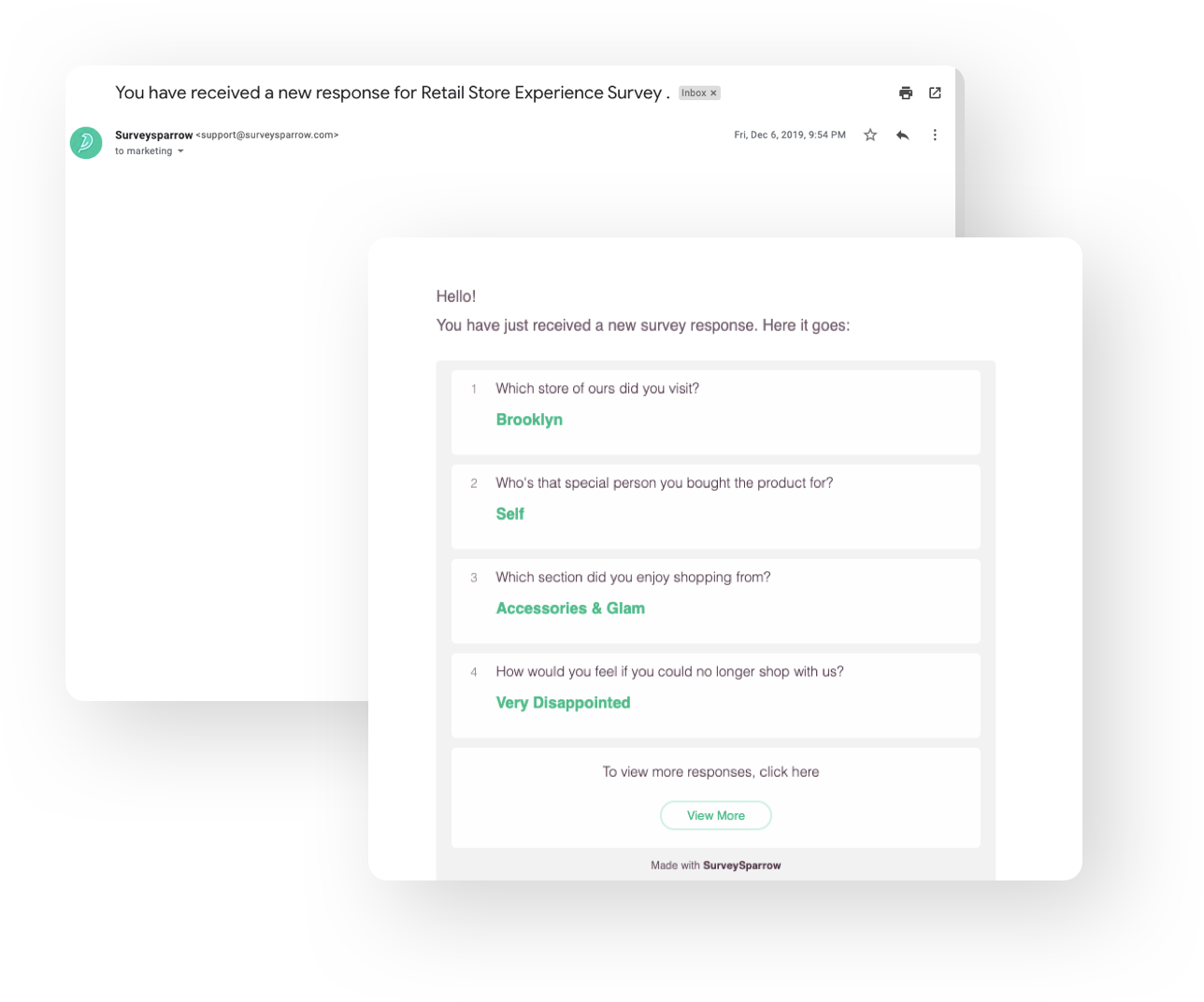 Get email notifications when someone completes the survey.